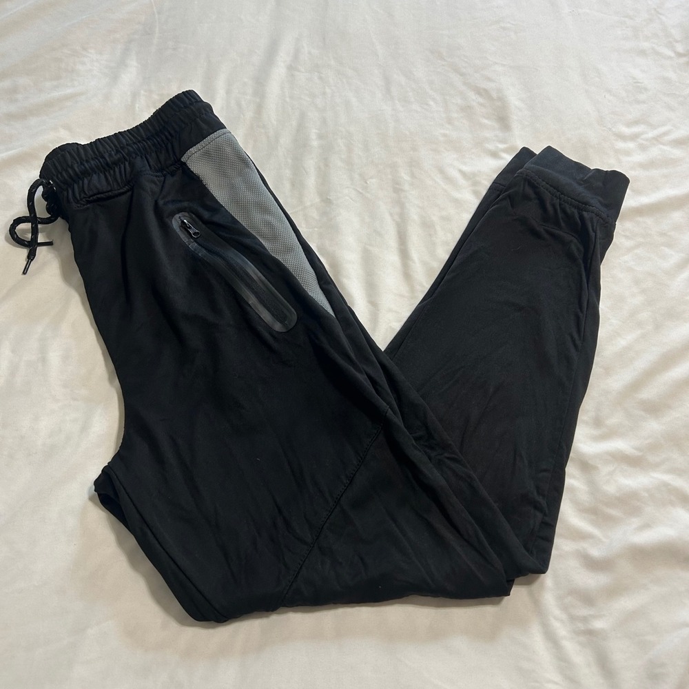 Company Eighty One Mens Black Grey Mesh Trim Zipper Pocket Jogger Pants Size M